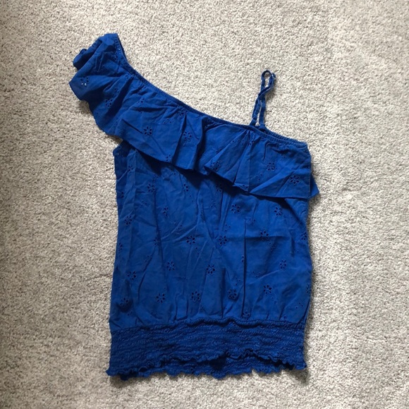 Blue Ruffle Top - Picture 2 of 3